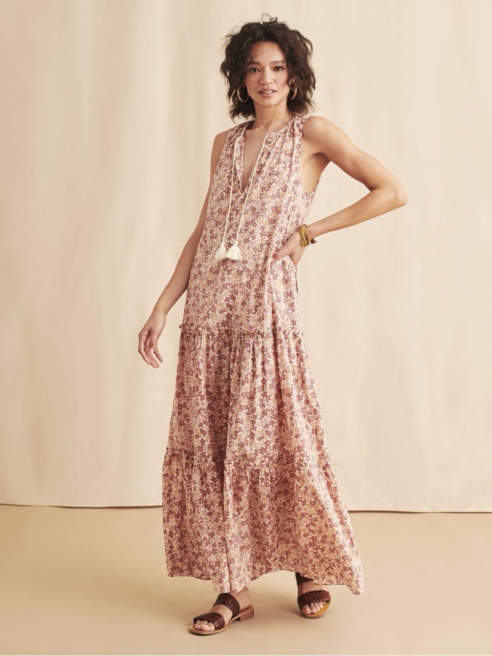 Faherty Mira Maxi Dress size Small